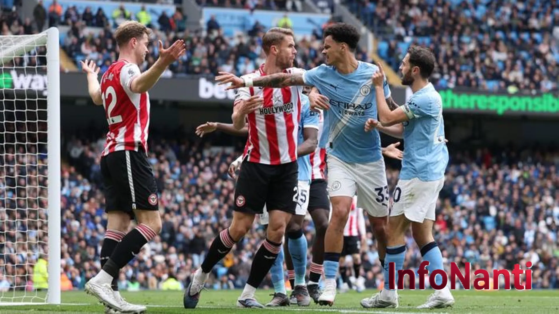 Duel Panas di Etihad: Manchester City Terhambat Tembok Kokoh Brentford pada Babak Pertama